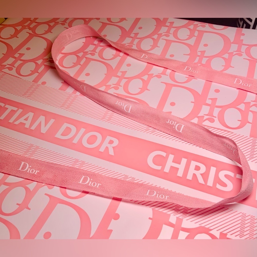 Pink Dior Ribbon 4/8” wide 72 inches - Picture 2 of 4